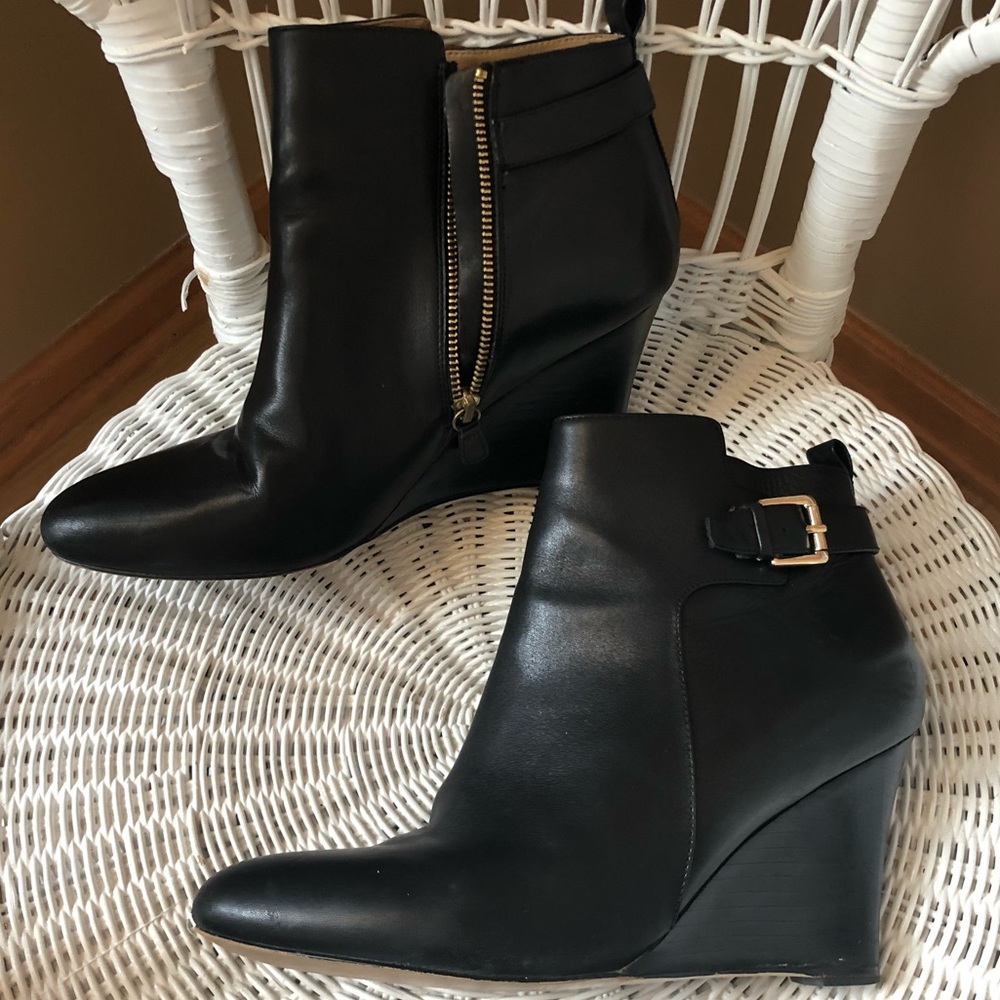 Ann Taylor Carter Buckle Wedge Boot